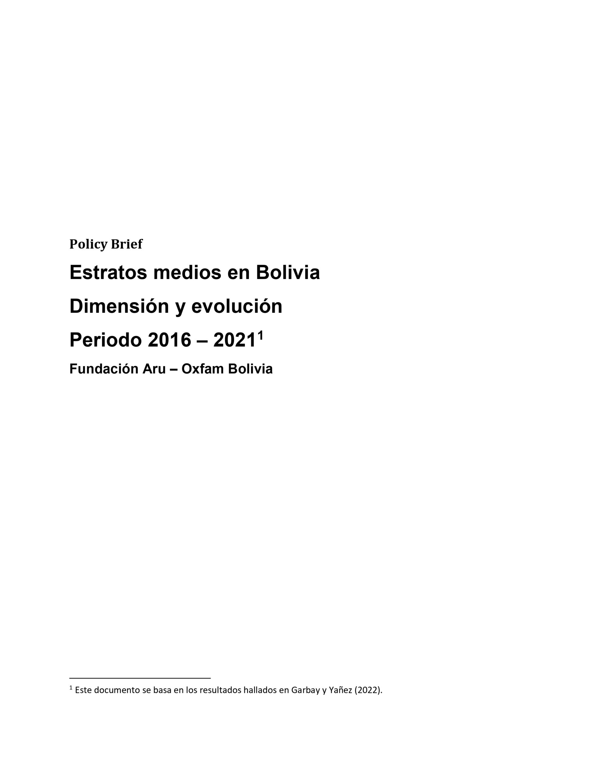 Estratos medios en BoliviaDimensión y evolución